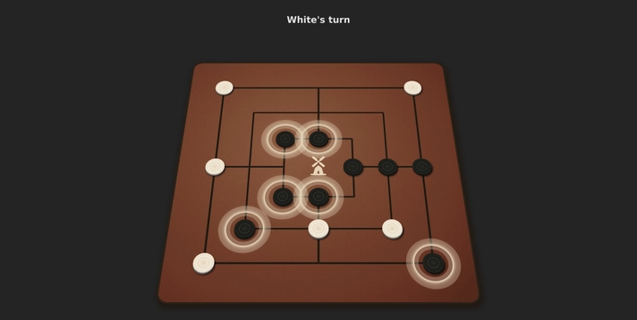 Black player is moving a piece.